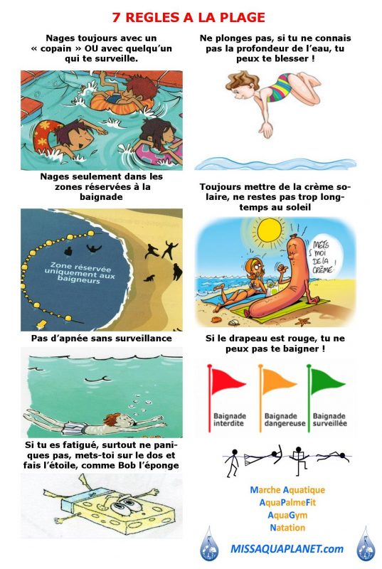 7 REGLES A LA PLAGE - ENFANTS